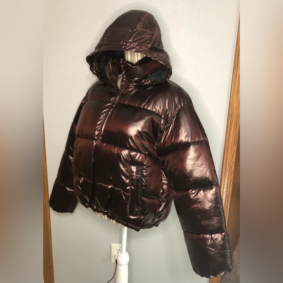 American Eagle shiny puffer coat M - Picture 4 of 15